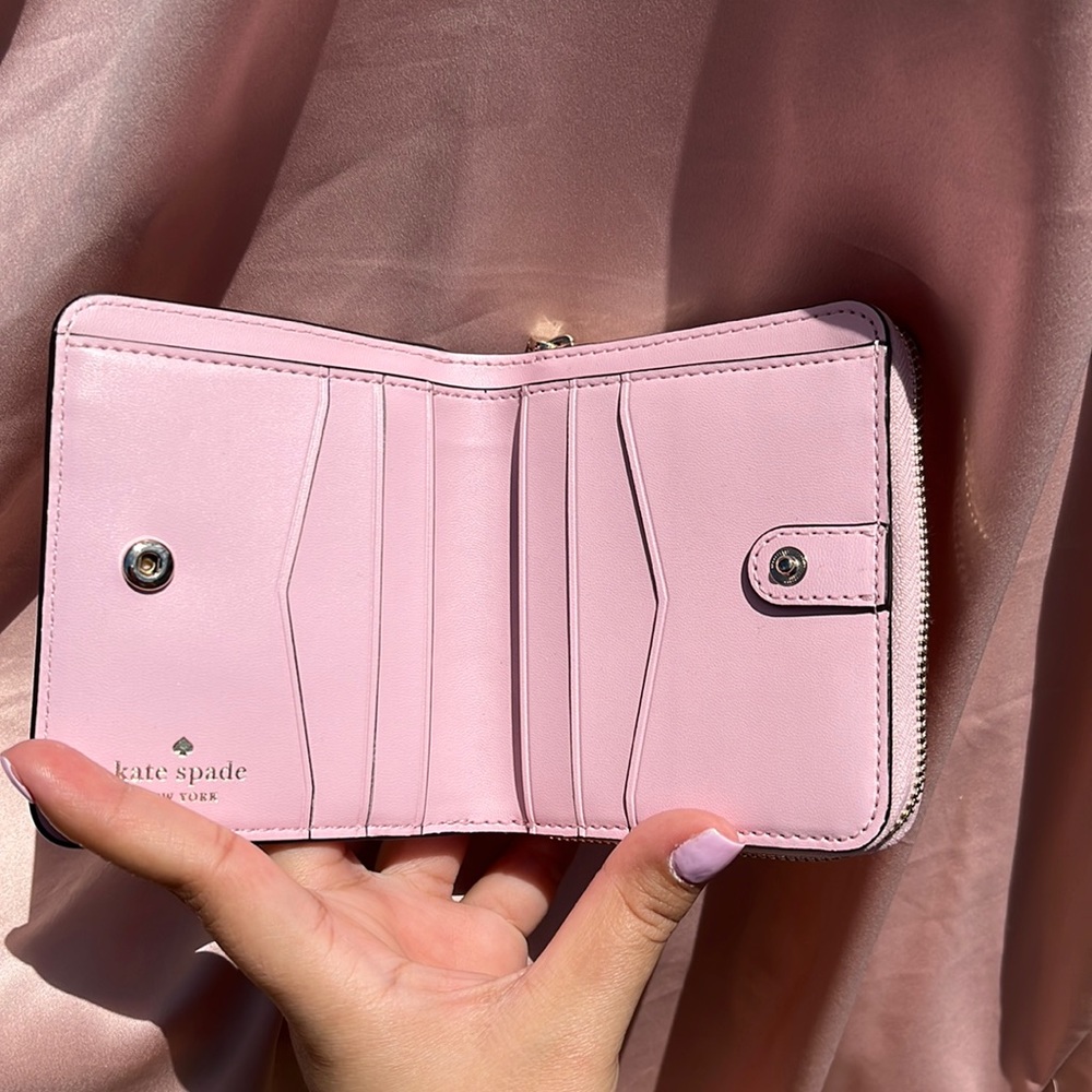 kate spade Pink Saffiano Leather Zip Wallet - Picture 4 of 5